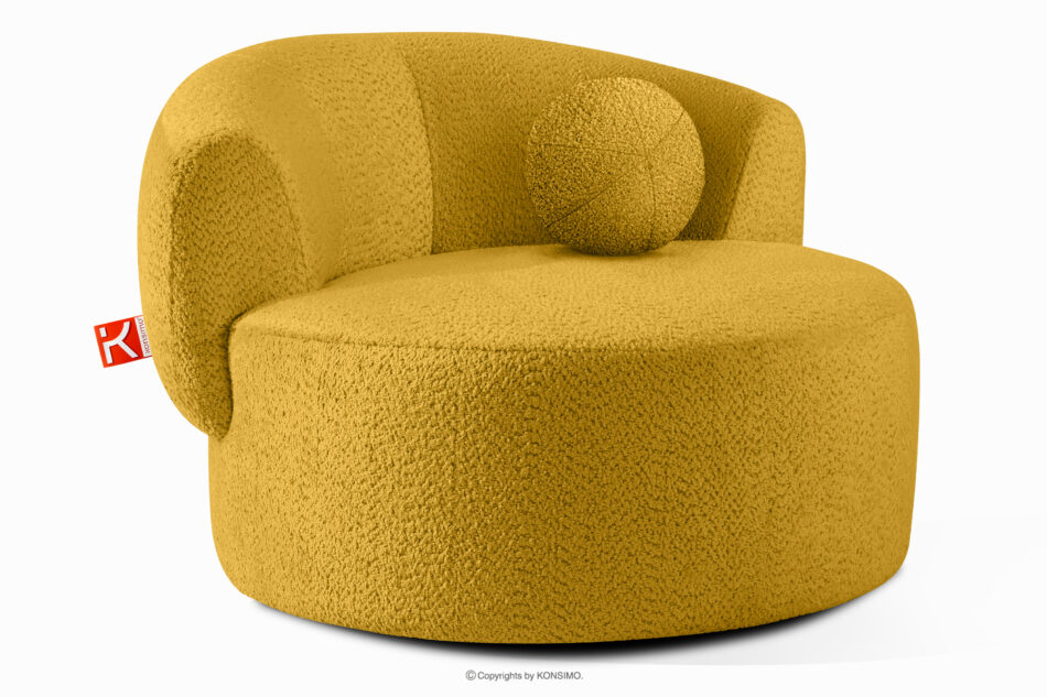 VIRA Fotel obrotowy tkanina szenil żółty żółty - zdjęcie 2