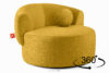 VIRA Fotel obrotowy tkanina szenil żółty żółty - zdjęcie 5