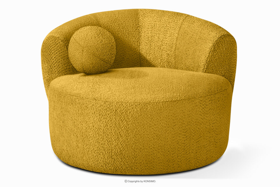 VIRA Fotel obrotowy tkanina szenil żółty żółty - zdjęcie 5