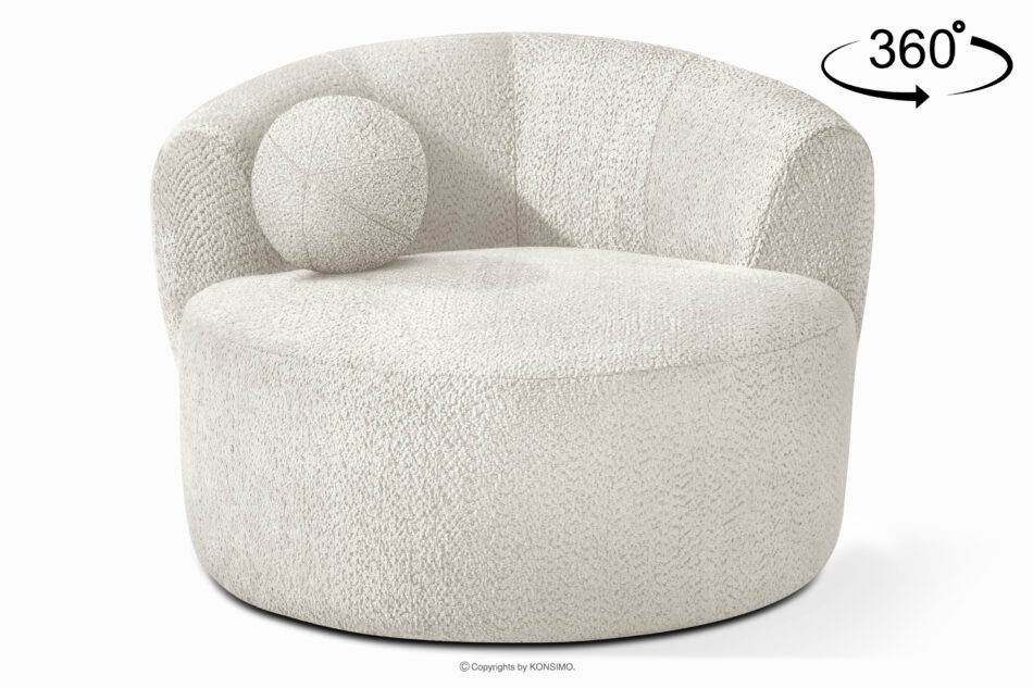 VIRA Fotel obrotowy tkanina szenil biały biały - zdjęcie 0
