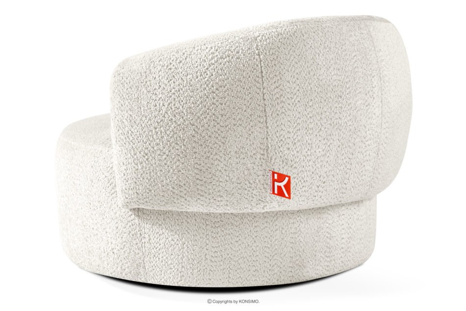 VIRA Fotel obrotowy tkanina szenil biały biały - zdjęcie 3