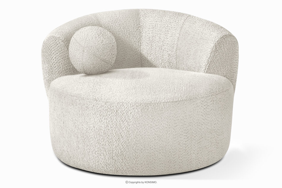 VIRA Fotel obrotowy tkanina szenil biały biały - zdjęcie 5