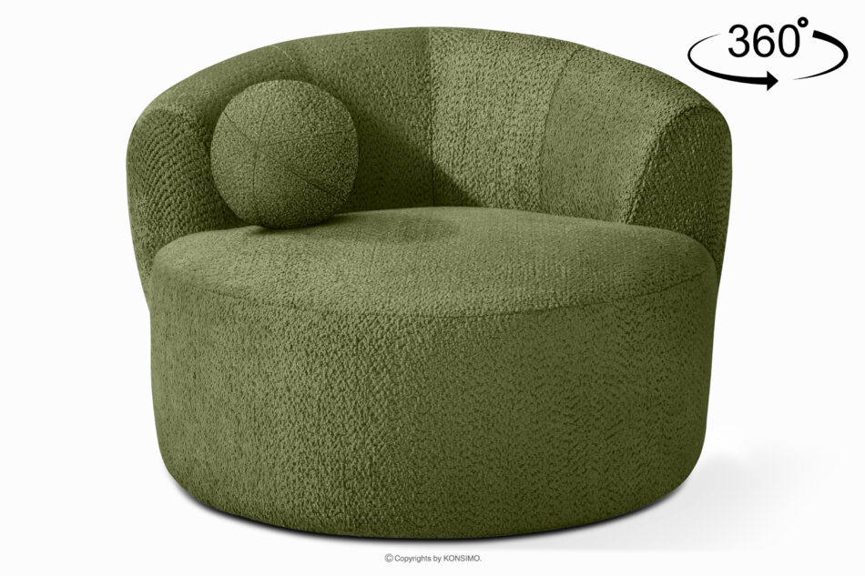 VIRA Fotel obrotowy tkanina szenil oliwkowy oliwkowy - zdjęcie 0