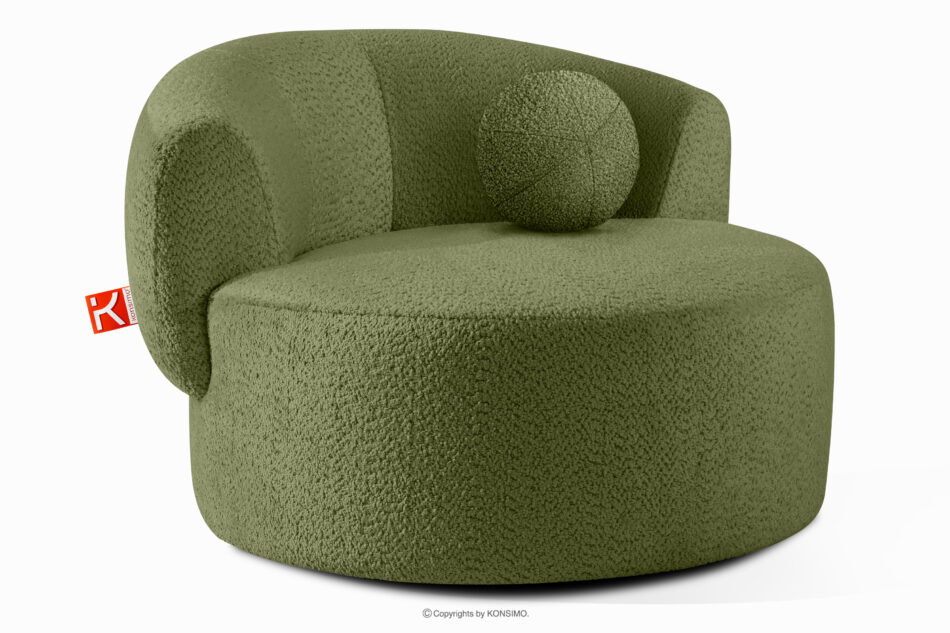 VIRA Fotel obrotowy tkanina szenil oliwkowy oliwkowy - zdjęcie 2