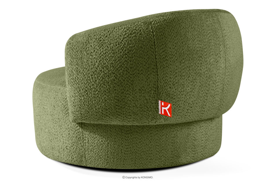 VIRA Fotel obrotowy tkanina szenil oliwkowy oliwkowy - zdjęcie 3