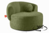 VIRA Fotel obrotowy tkanina szenil oliwkowy oliwkowy - zdjęcie 5
