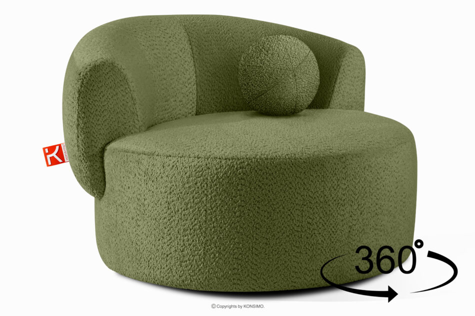 VIRA Fotel obrotowy tkanina szenil oliwkowy oliwkowy - zdjęcie 4