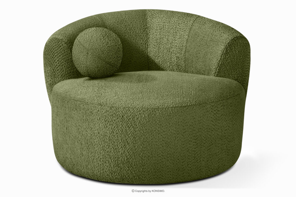 VIRA Fotel obrotowy tkanina szenil oliwkowy oliwkowy - zdjęcie 5