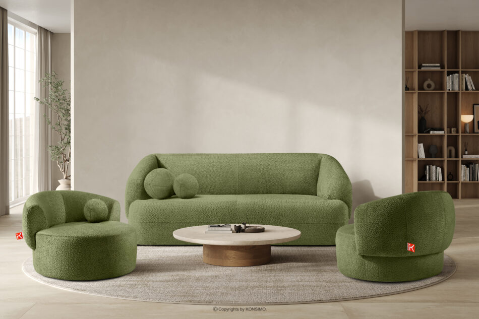 VIRA Fotel obrotowy tkanina szenil oliwkowy oliwkowy - zdjęcie 11