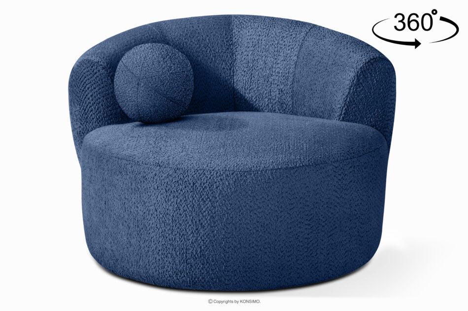 VIRA Fotel obrotowy tkanina szenil niebieski niebieski - zdjęcie 0