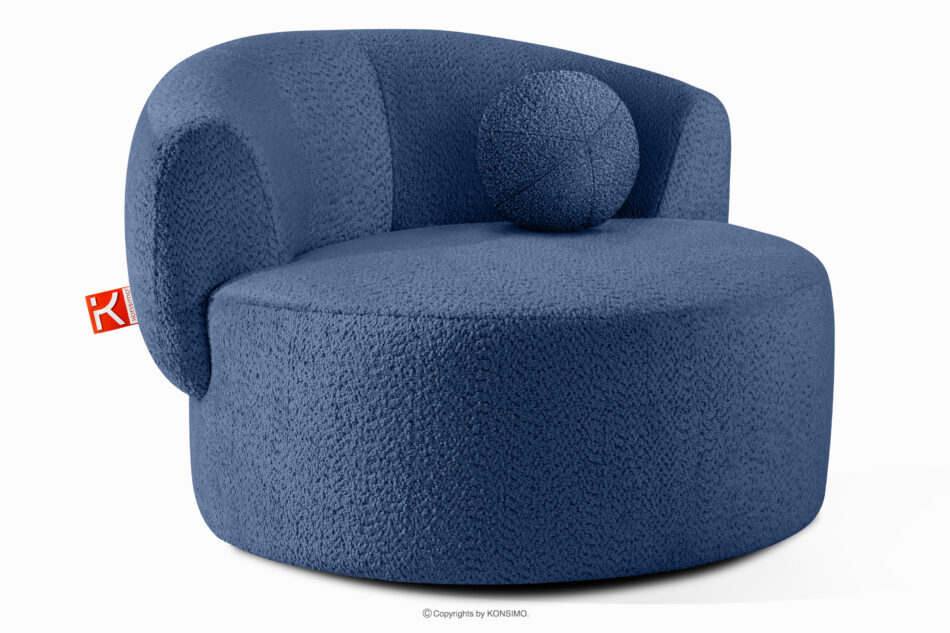 VIRA Fotel obrotowy tkanina szenil niebieski niebieski - zdjęcie 2