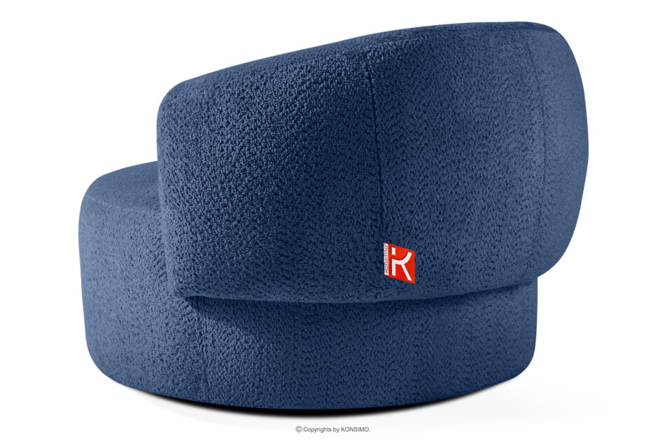 VIRA Fotel obrotowy tkanina szenil niebieski niebieski - zdjęcie 3