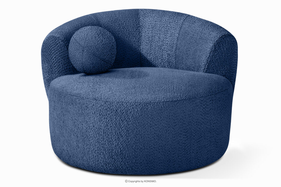 VIRA Fotel obrotowy tkanina szenil niebieski niebieski - zdjęcie 5