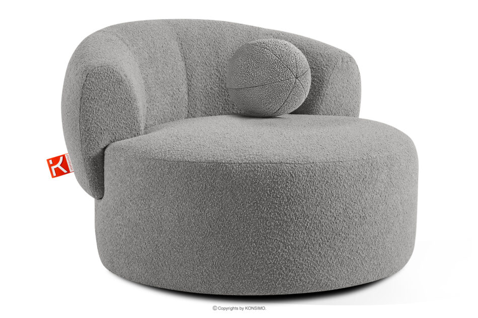 VIRA Fotel obrotowy boucle japandi szary szary - zdjęcie 2