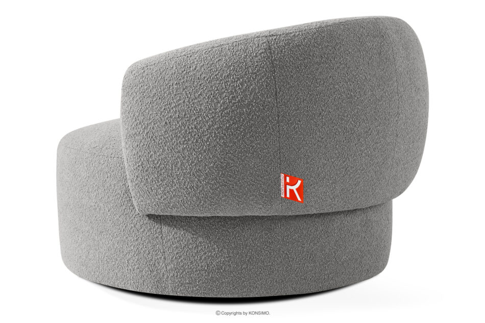 VIRA Fotel obrotowy boucle japandi szary szary - zdjęcie 3