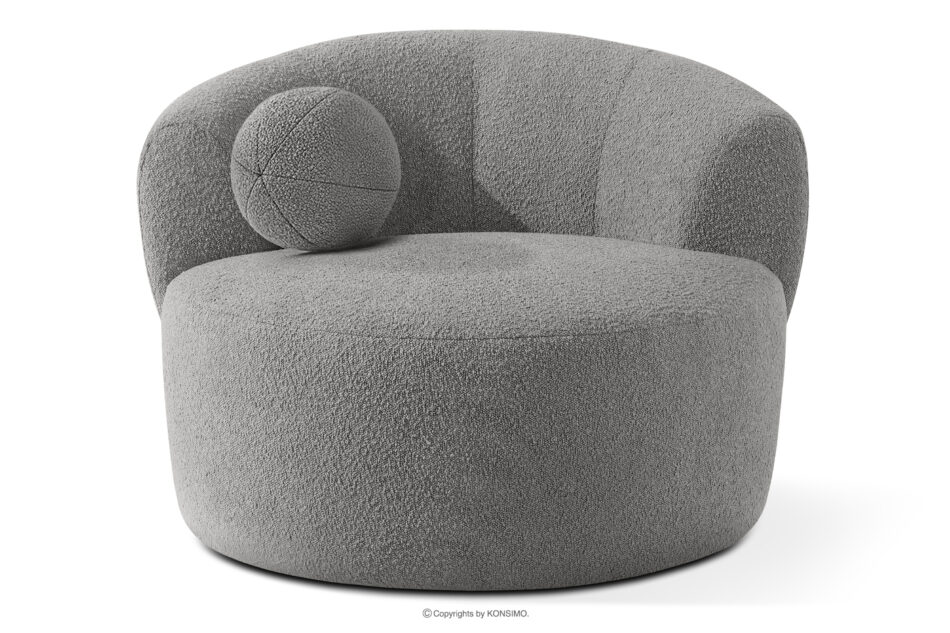 VIRA Fotel obrotowy boucle japandi szary szary - zdjęcie 5