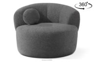 Fotel japandi boucle ciemny szary