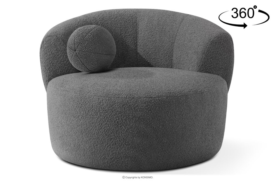 VIRA Fotel japandi boucle ciemny szary ciemny szary - zdjęcie 0