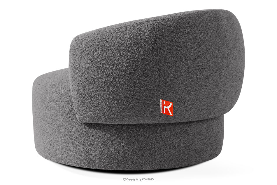 VIRA Fotel japandi boucle ciemny szary ciemny szary - zdjęcie 3