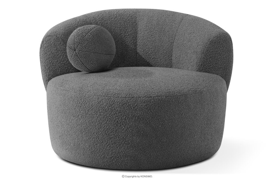 VIRA Fotel japandi boucle ciemny szary ciemny szary - zdjęcie 5