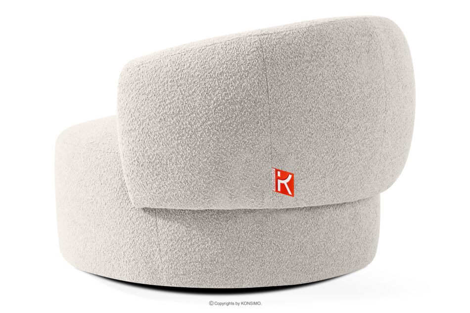 VIRA Fotel obrotowy boucle japandi biały biały - zdjęcie 3