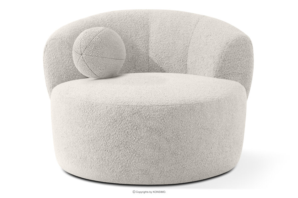 VIRA Fotel obrotowy boucle japandi biały biały - zdjęcie 5