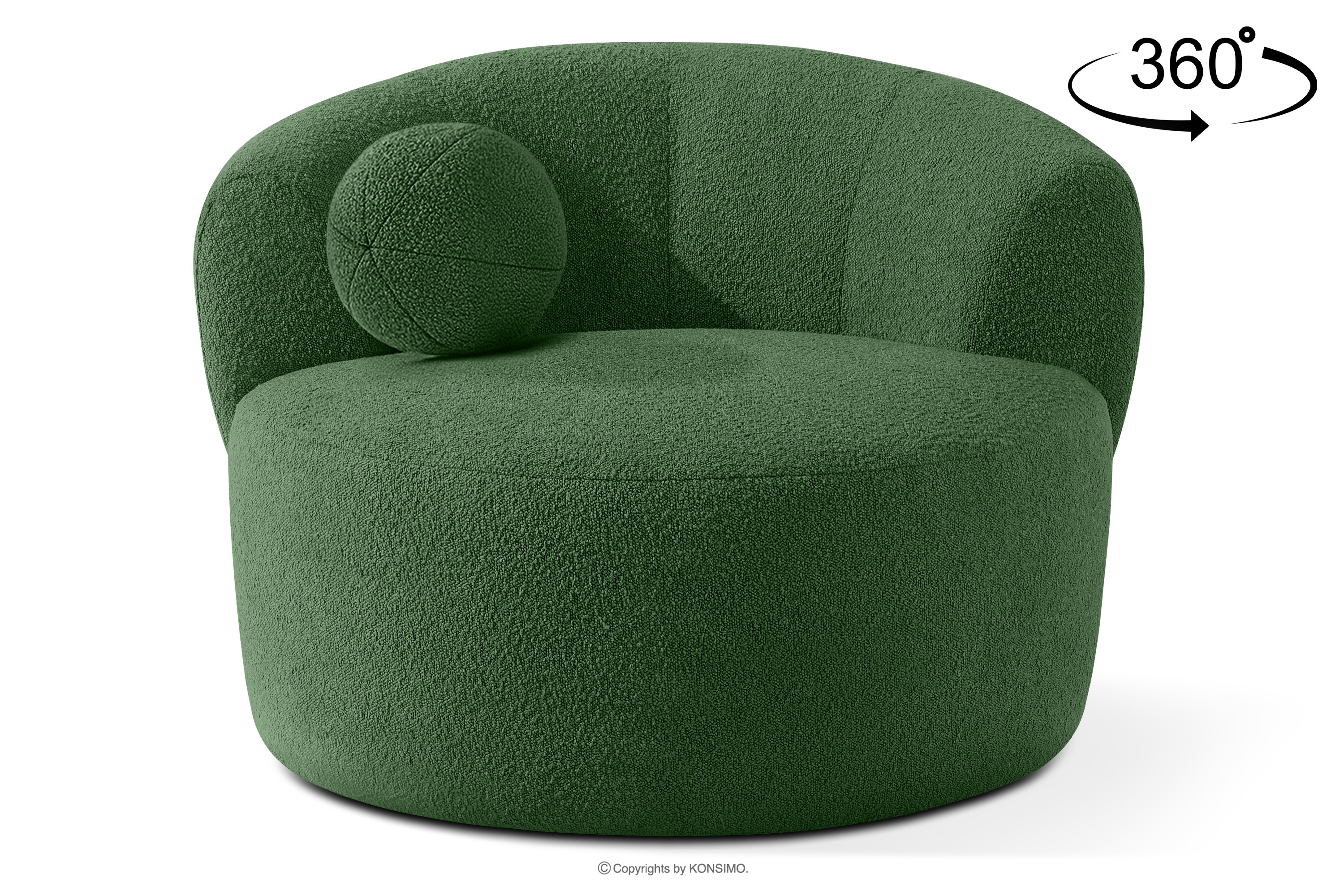 Fotel japandi boucle zielony