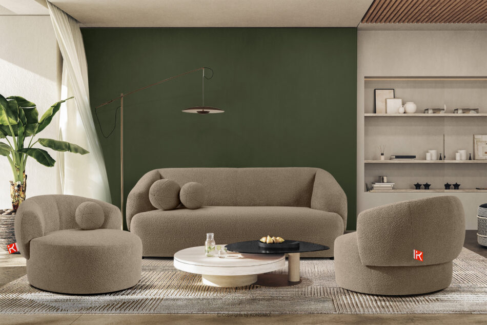 VIRA Fotel japandi boucle beżowy beżowy - zdjęcie 11