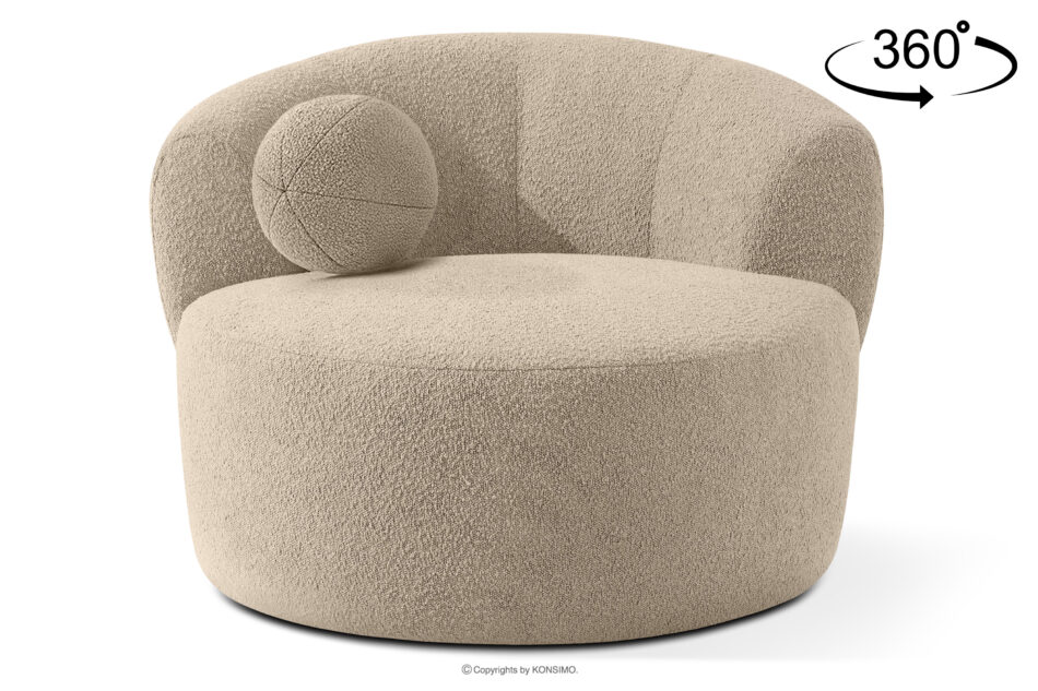 VIRA Fotel obrotowy boucle japandi jasny beżowy jasny beżowy - zdjęcie 0