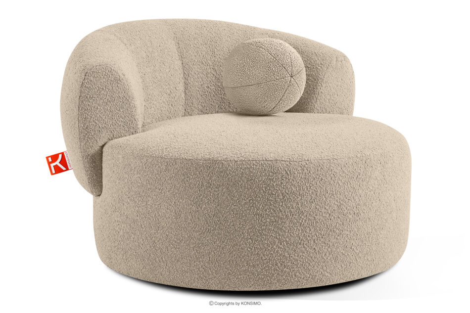 VIRA Fotel obrotowy boucle japandi jasny beżowy jasny beżowy - zdjęcie 2