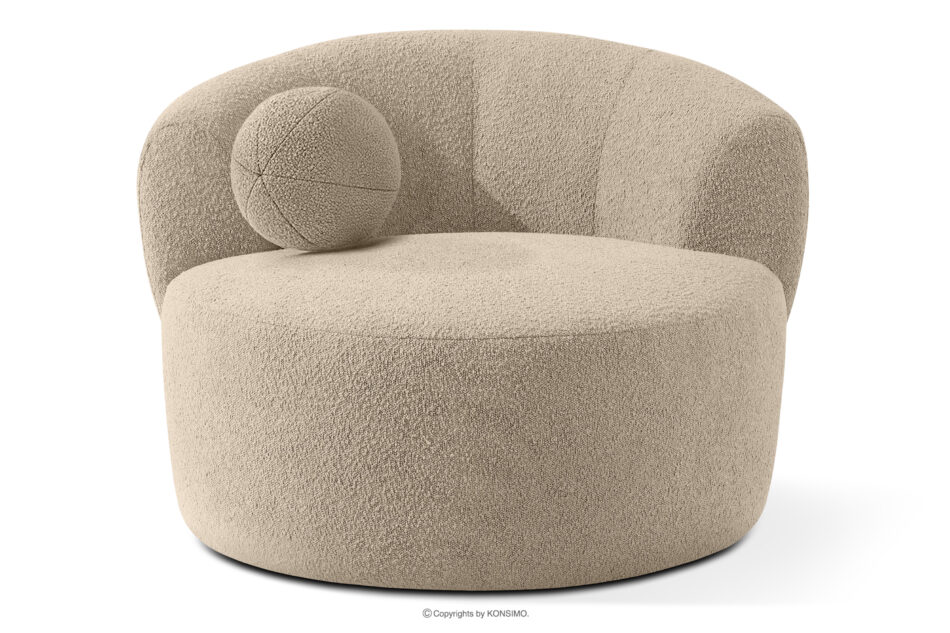 VIRA Fotel obrotowy boucle japandi jasny beżowy jasny beżowy - zdjęcie 5