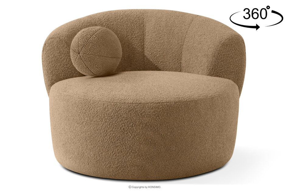 VIRA Fotel japandi boucle ciemny beżowy ciemny beżowy - zdjęcie 0