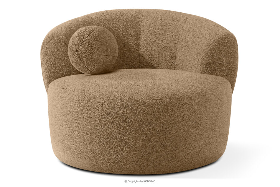 VIRA Fotel japandi boucle ciemny beżowy ciemny beżowy - zdjęcie 5
