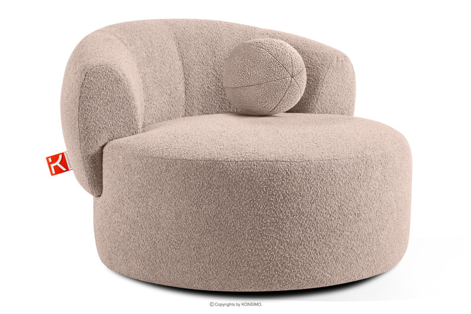 VIRA Fotel obrotowy boucle japandi różowy różowy - zdjęcie 2