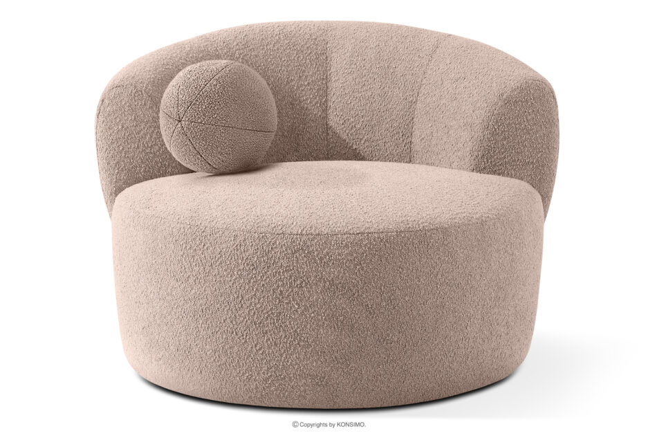 VIRA Fotel obrotowy boucle japandi różowy różowy - zdjęcie 5