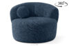 Fotel japandi boucle granatowy