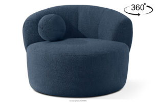 VIRA, https://konsimo.pl/kolekcja/vira/ Fotel japandi boucle granatowy granatowy - zdjęcie