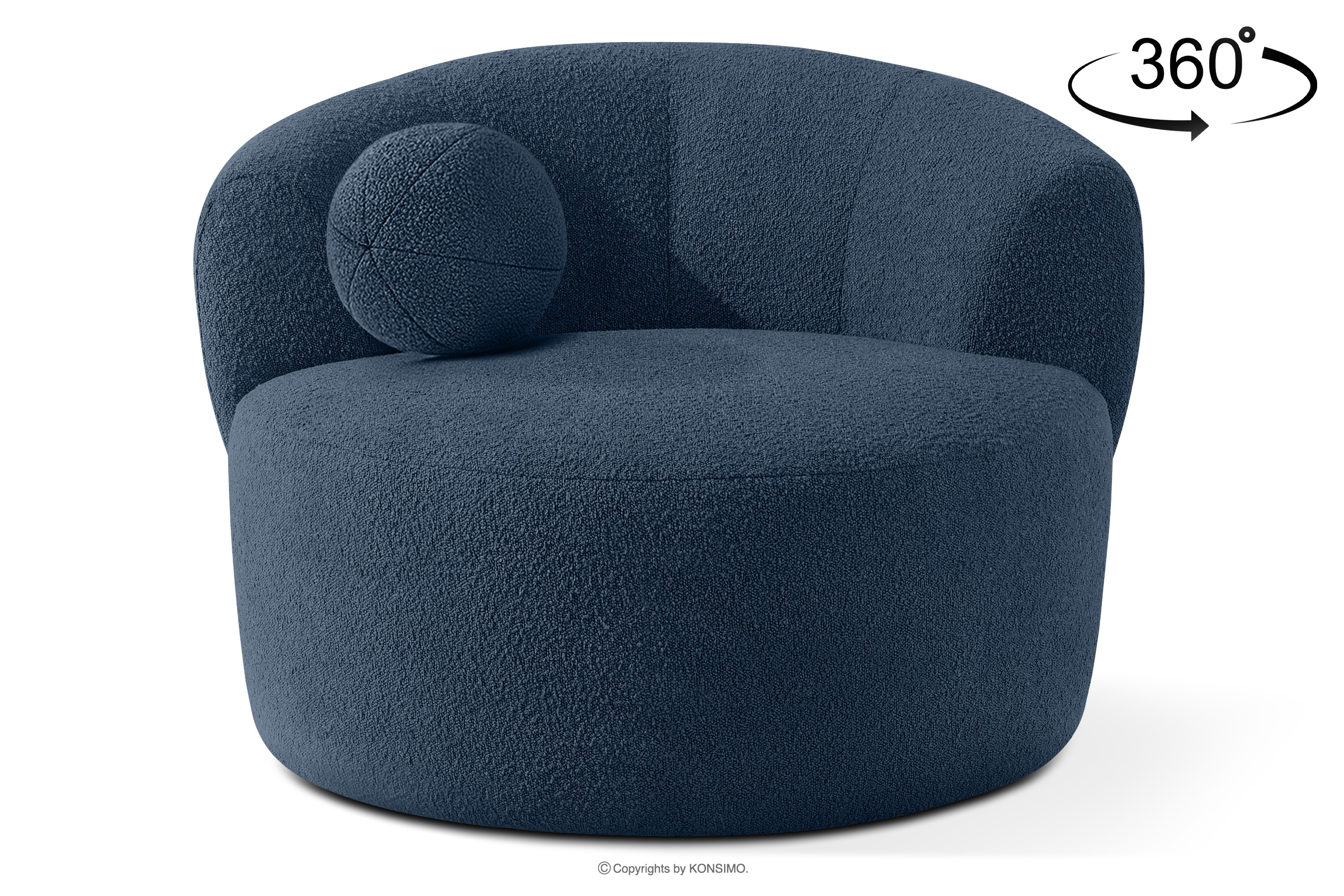 Fotel japandi boucle granatowy