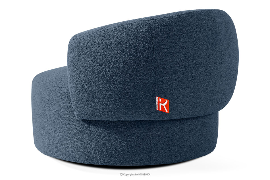 VIRA Fotel japandi boucle granatowy granatowy - zdjęcie 3