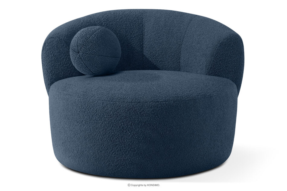 VIRA Fotel japandi boucle granatowy granatowy - zdjęcie 5