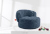 VIRA Fotel japandi boucle granatowy granatowy - zdjęcie 2