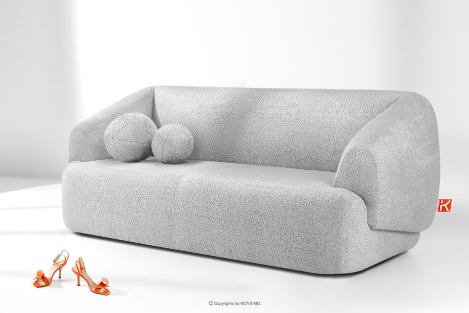 VIRA Sofa do salonu tkanina szenil szary szary - zdjęcie 1