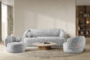 VIRA Sofa do salonu tkanina szenil szary szary - zdjęcie 9