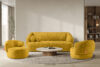 VIRA Sofa do salonu tkanina szenil żółty żółty - zdjęcie 9