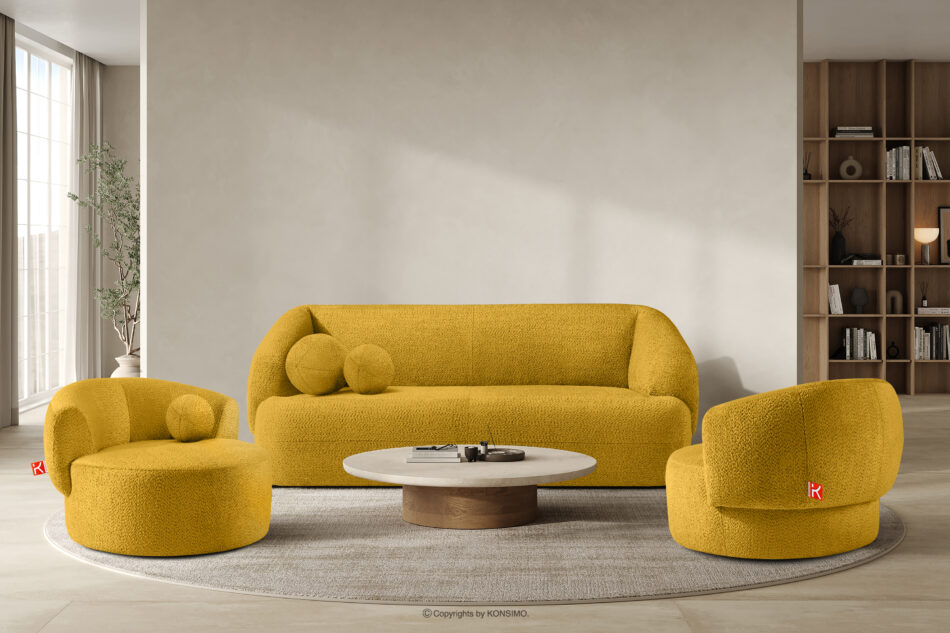 VIRA Sofa do salonu tkanina szenil żółty żółty - zdjęcie 8