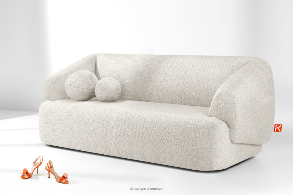 VIRA Sofa do salonu tkanina szenil biały biały - zdjęcie 1