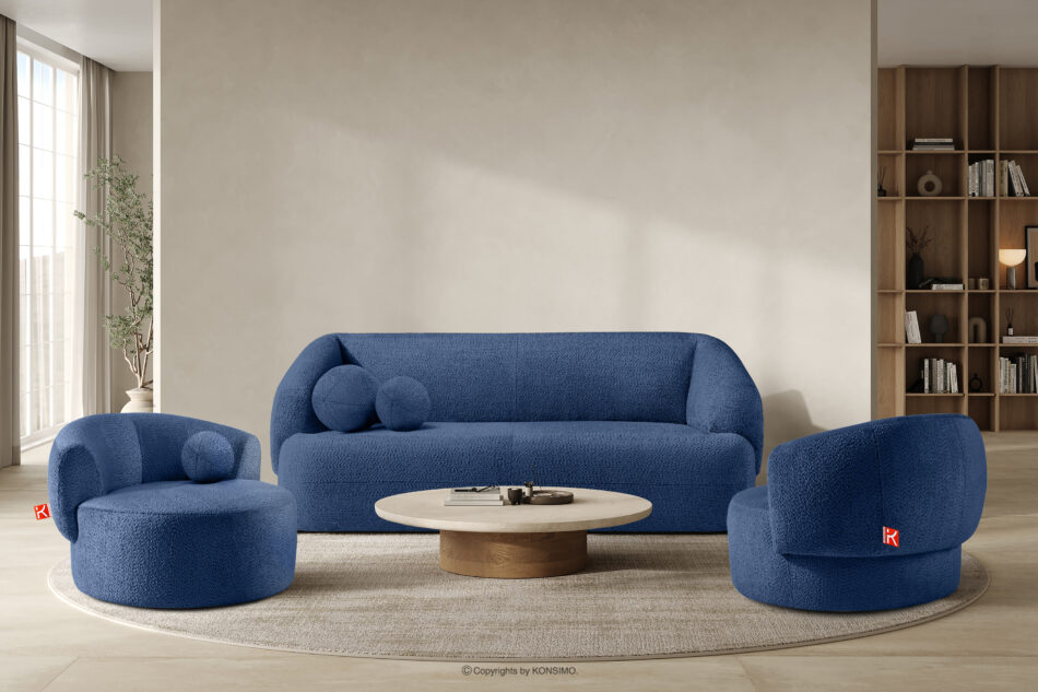 VIRA Sofa do salonu tkanina szenil niebieski niebieski - zdjęcie 8