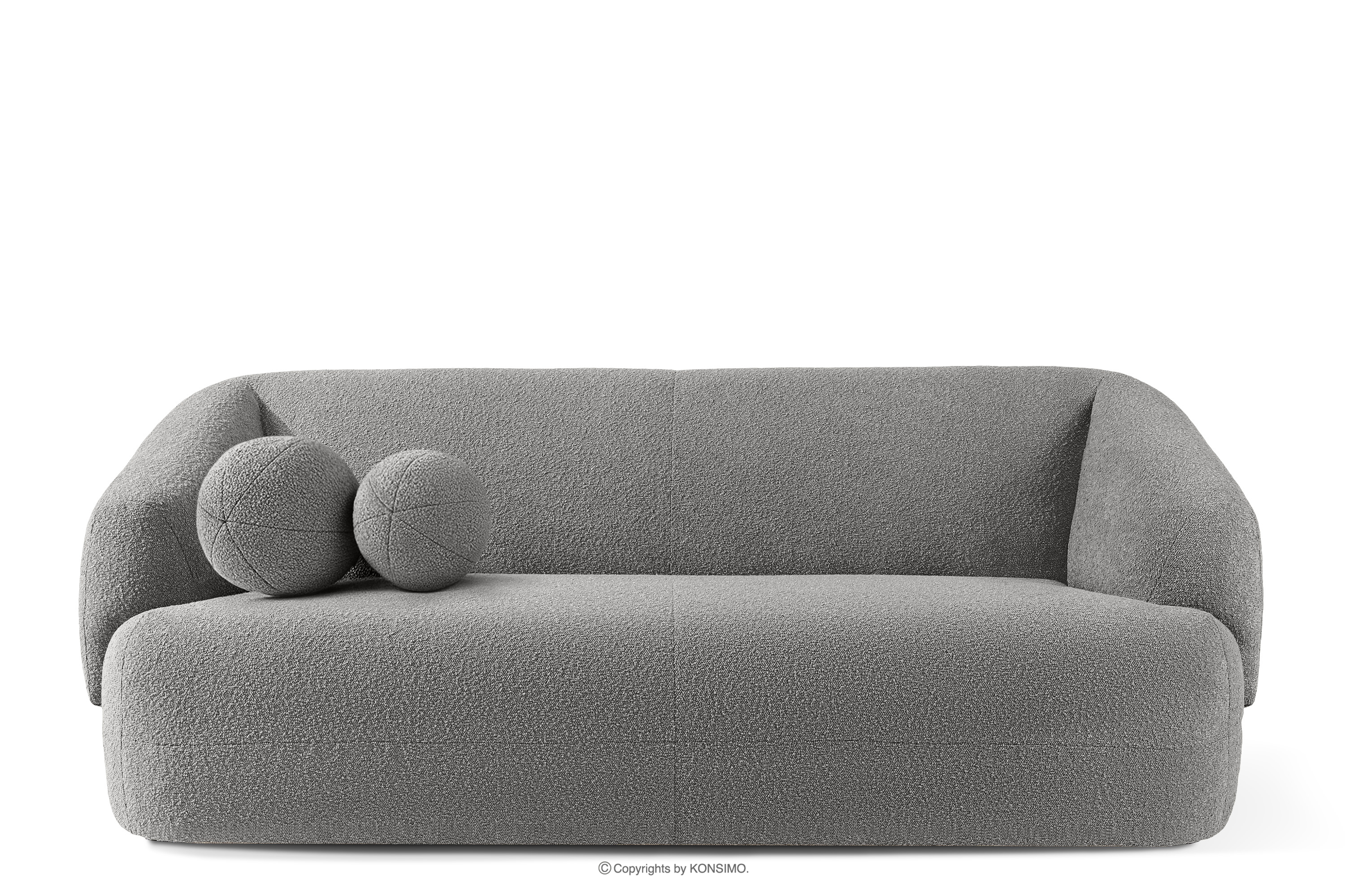 Sofa japandi tkanina boucle szary
