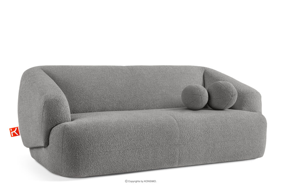 VIRA Sofa japandi tkanina boucle szary szary - zdjęcie 2