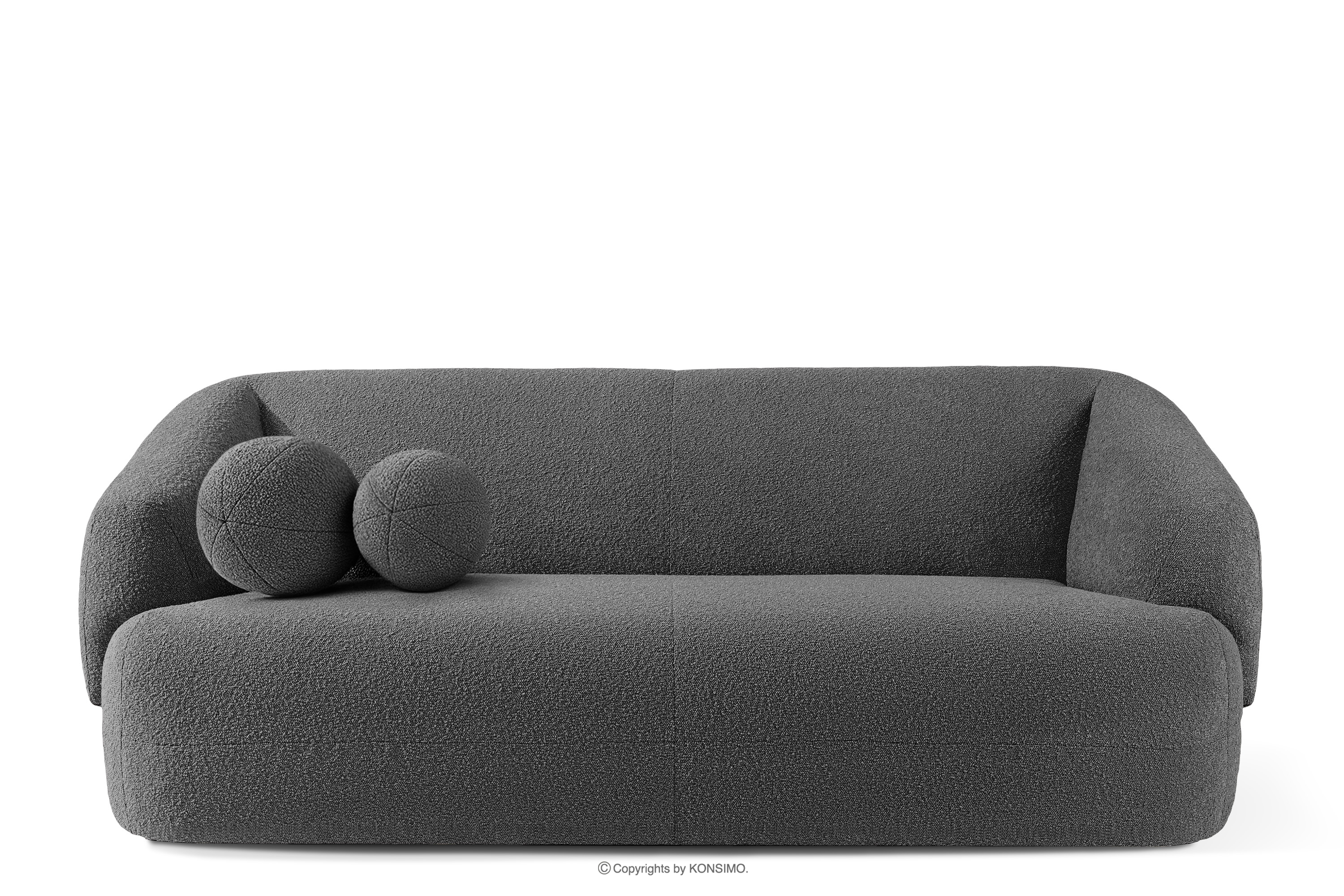 Sofa boucle w stylu japandi ciemny szary